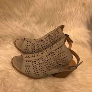 Qupid Cutout Bootie Style Heeled Sandals